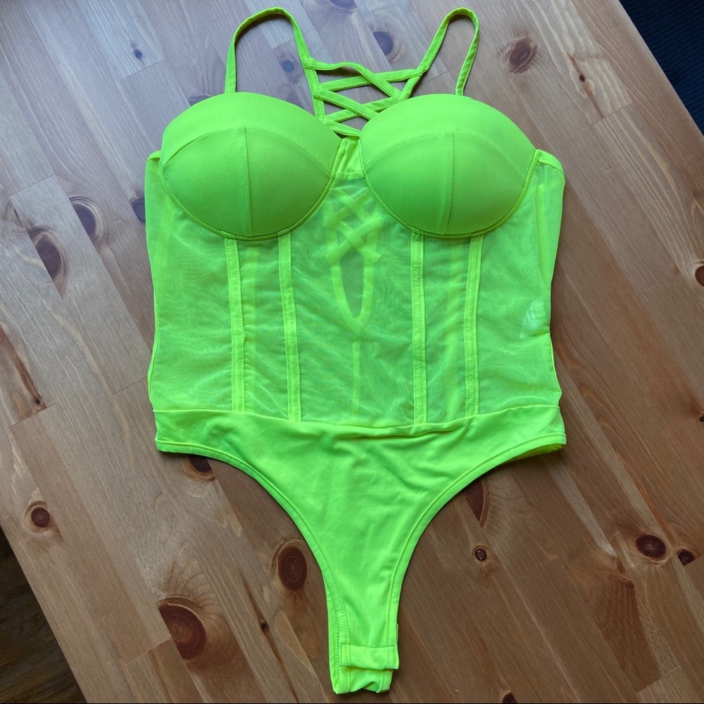 Fashion Nova Neon Body Suit Size XL